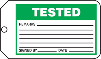 Safety Tag: Tested PF-Cardstock 5/Pack - MMT302CTM