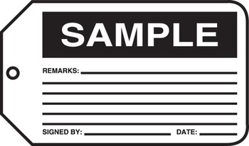 Safety Tag: Sample RP-Plastic 25/Pack - MMT312PTP