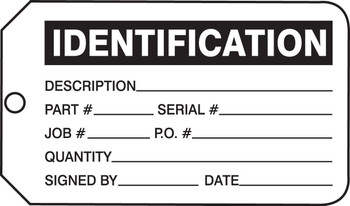Safety Tag: Identification PF-Cardstock 5/Pack - MMT320CTM