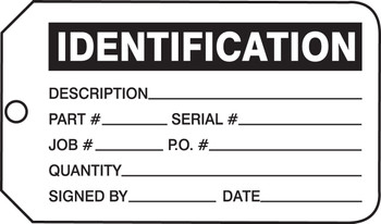 Safety Tag: Identification PF-Cardstock 25/Pack - MMT320CTP