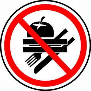 CSA Pictogram Sign: No Food (Graphic) 6" diameter Adhesive Vinyl 1/Each - MPCS506VS