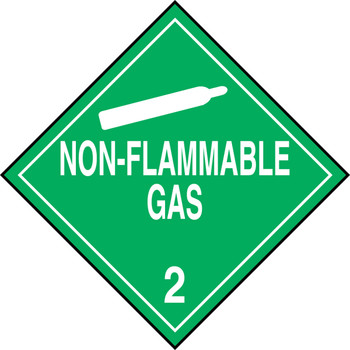 DOT Placard: Hazard Class 2 - Gases (Non-Flammable Gas) 10 3/4" x 10 3/4" PF-Cardstock - MPL201CT25