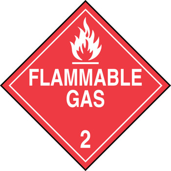 DOT Placard: Hazard Class 2 - Gases (Flammable Gas) 10 3/4" x 10 3/4" PF-Cardstock - MPL202CT50