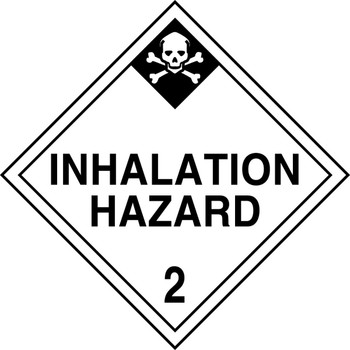 DOT Placard: Hazard Class 2 - Inhalation Hazard 10 3/4" x 10 3/4" Reflective Vinyl 100/Pack - MPL205FV100