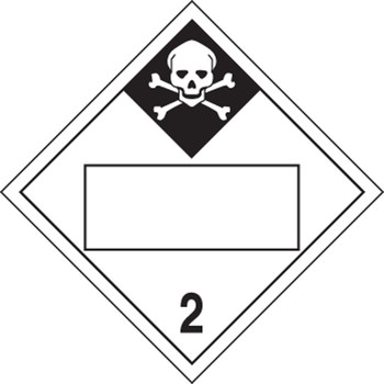 Blank DOT Placard: Hazard Class 2 - Inhalation Hazard 10 3/4" x 10 3/4" Magnetic Vinyl 50/Pack - MPL424MG50