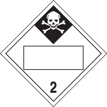 Blank DOT Placard: Hazard Class 2 - Inhalation Hazard 10 3/4" x 10 3/4" Removable Vinyl 10/Pack - MPL424RM10