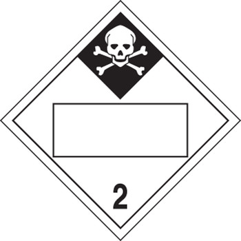 Blank DOT Placard: Hazard Class 2 - Inhalation Hazard 10 3/4" x 10 3/4" Removable Vinyl 100/Pack - MPL424RM100