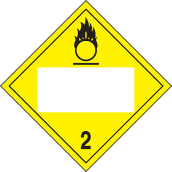 Blank DOT Placard: Hazard Class 2 - Oxygen 10 3/4" x 10 3/4" Reflective Vinyl 100/Pack - MPL425FV100