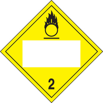 Blank DOT Placard: Hazard Class 2 - Oxygen 10 3/4" x 10 3/4" Magnetic Vinyl 1/Each - MPL425MG1