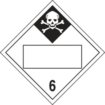 Blank DOT Placard: Hazard Class 6 - Inhalation Hazard 10 3/4" x 10 3/4" Magnetic Vinyl 25/Pack - MPL462MG25