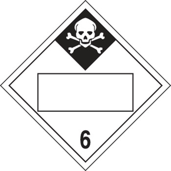 Blank DOT Placard: Hazard Class 6 - Inhalation Hazard 10 3/4" x 10 3/4" Adhesive Vinyl 1/Each - MPL462VS1