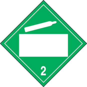Blank DOT Placard: Hazard Class 2 - Non-Flammable Gas 10 3/4" x 10 3/4" Reflective Vinyl 100/Pack - MPL4DG2AFV100