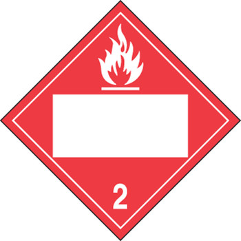 Blank DOT Placard: Hazard Class 2 - Flammable Gas 10 3/4" x 10 3/4" PF-Cardstock 25/Pack - MPL4DG2BCT25