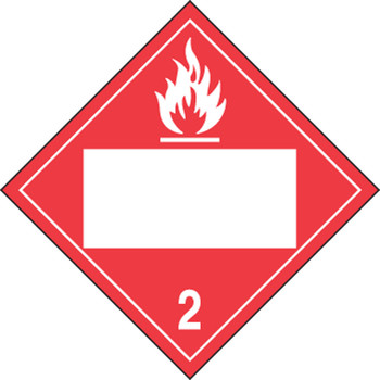 Blank DOT Placard: Hazard Class 2 - Flammable Gas 10 3/4" x 10 3/4" Removable Vinyl 1/Each - MPL4DG2BRM1