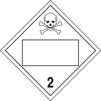 Blank DOT Placard: Hazard Class 2 - Poison 10 3/4" x 10 3/4" Magnetic Vinyl 25/Pack - MPL4DG2CMG25