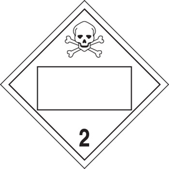 Blank DOT Placard: Hazard Class 2 - Poison 10 3/4" x 10 3/4" Removable Vinyl 50/Pack - MPL4DG2CRM50