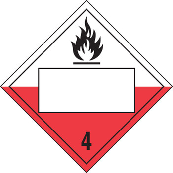 Blank DOT Placard: Hazard Class 4 - Spontaneously Combustible 10 3/4" x 10 3/4" Plastic 25/Pack - MPL4DG4CVP25