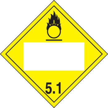 Blank DOT Placard: Hazard Class 5 - Oxidizer 10 3/4" x 10 3/4" Plastic 1/Each - MPL4DG5AVP1