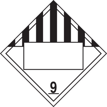 Blank DOT Placard: Hazard Class 9 - Miscellaneous Dangerous Goods 10 3/4" x 10 3/4" PF-Cardstock 1/Each - MPL4DG9CT1