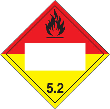 Blank DOT Placard: Hazard Class 5.2 - Organic Peroxide 10 3/4" x 10 3/4" Plastic 1/Each - MPL525VP1
