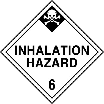 DOT Placard: Hazard Class 6 - Inhalation Hazard 10 3/4" x 10 3/4" Reflective Vinyl 25/Pack - MPL603FV25