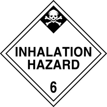 DOT Placard: Hazard Class 6 - Inhalation Hazard 10 3/4" x 10 3/4" Removable Vinyl 25/Pack - MPL603RM25
