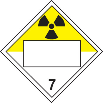 Blank TDG Placard: Hazard Class 7 - Radioactive 273mm x 273mm (10 3/4" x 10 3/4") PF-Cardstock 10/Pack - MPL700CT10