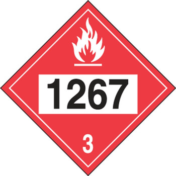 4-Digit DOT Placards: Hazard Class 3 - 1267 (Crude Oil) 10 3/4" x 10 3/4" Magnetic Vinyl 25/Pack - MPL739MG25