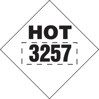 4-Digit DOT Placards: Hazard Class 9 - 3257 (Elevated Temperature) 10 3/4" x 10 3/4" Magnetic Vinyl 1/Each - MPL770MG1