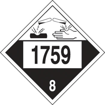 4-Digit DOT Placard: Hazard Class 8 - 1760 (Corrosive Solid) 10 3/4" x 10 3/4" Magnetic Vinyl 10/Pack - MPL789MG10