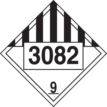 Chemical Safety Sign: Hazard Class 9 10 3/4" x 10 3/4" Reflective Vinyl 100/Pack - MPL791FV100