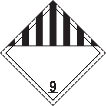 DOT Placard: Hazard Class 9 - Miscellaneous Dangerous Goods 10 3/4" x 10 3/4" Plastic - MPL901VP25