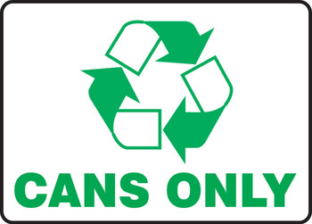 Safety Sign: (Graphic) Cans Only 7" x 10" Plastic 1/Each - MPLR537VP