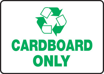 Safety Signs: Cardboard Only 10" x 14" Accu-Shield 1/Each - MPLR558XP