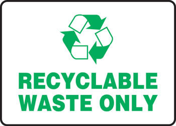 Recycling: Recyclable Waste Only 10" x 14" Aluma-Lite 1/Each - MPLR585XL