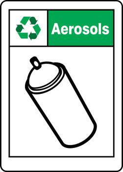 Safety Signs: Aerosols 7" x 5" Plastic 1/Each - MPLR589VP