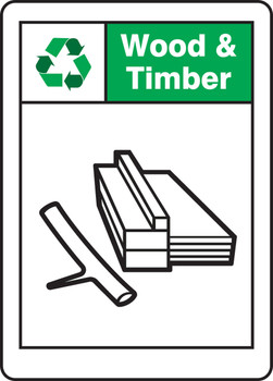 Safety Signs: Wood And Timber 7" x 5" Aluminum 1/Each - MPLR706VA