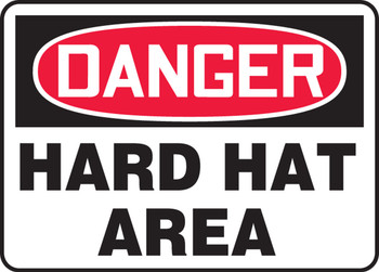 OSHA Danger Safety Sign: Hard Hat Area English 7" x 10" Accu-Shield 1/Each - MPPA004XP