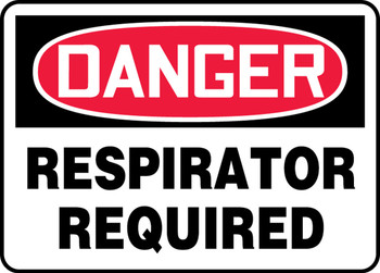 OSHA Danger Safety Sign: Respirator Required 10" x 14" Plastic 1/Each - MPPA034VP