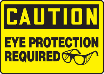 OSHA Caution Safety Sign: Eye Protection Required 10" x 14" Accu-Shield 1/Each - MPPA622XP