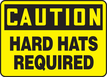 OSHA Caution Safety Sign: Hard Hats Required 10" x 14" Accu-Shield 1/Each - MPPA640XP