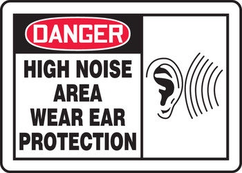 OSHA Danger Safety Sign: High Noise Area 10" x 14" Dura-Fiberglass 1/Each - MPPE033XF