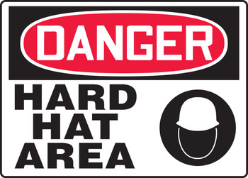 OSHA Danger Safety Sign: Hard Hat Area 7" x 10" Aluma-Lite 1/Each - MPPE063XL