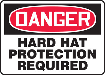 OSHA Danger Safety Sign: Hard Hat Protection Required 10" x 14" Accu-Shield 1/Each - MPPE117XP