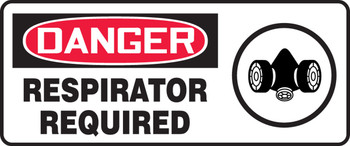 OSHA Danger Safety Sign: Respirator Required 7" x 17" Plastic 1/Each - MPPE121VP