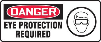 OSHA Danger Safety Sign: Eye Protection Required 7" x 17" Dura-Plastic 1/Each - MPPE123XT