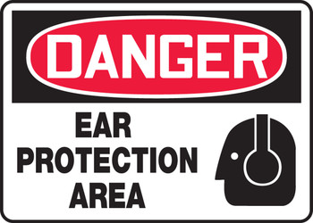 OSHA Danger Safety Sign: Ear Protection Area 10" x 14" Dura-Fiberglass 1/Each - MPPE130XF