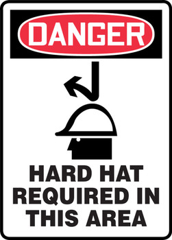 OSHA Danger Safety Sign: Hard Hat Required In This Area 14" x 10" Aluma-Lite 1/Each - MPPE137XL