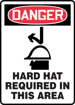 OSHA Danger Safety Sign: Hard Hat Required In This Area 14" x 10" Aluma-Lite 1/Each - MPPE137XL