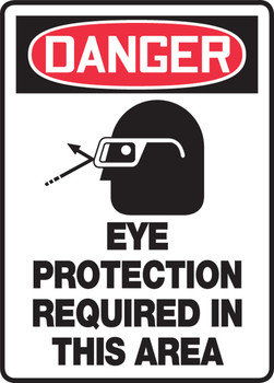 OSHA Danger Safety Sign: Eye Protection Required In This Area 14" x 10" Aluminum 1/Each - MPPE138VA